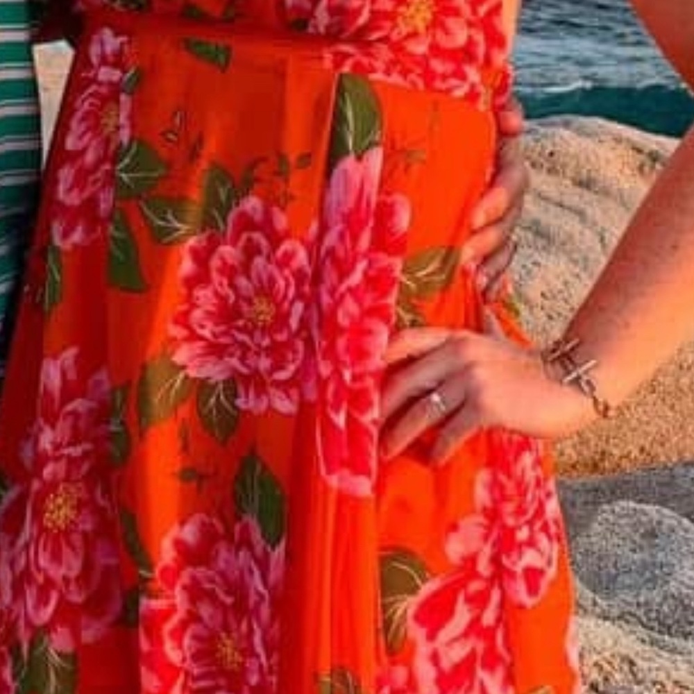 Floral Orange Dress